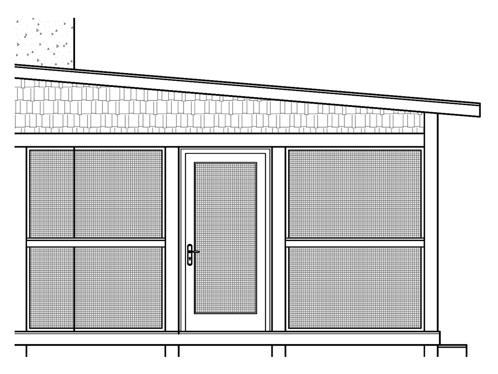 Proposed right side elevation of the screened-in deck